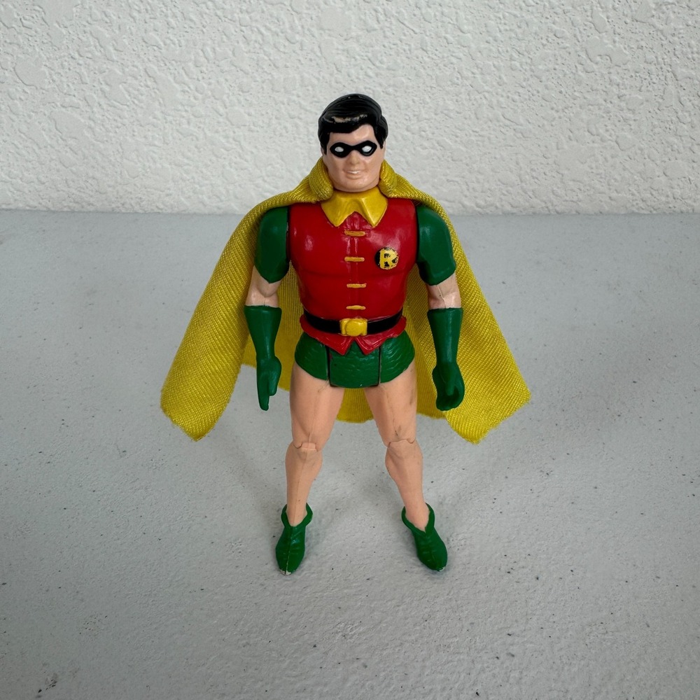 Vintage Kenner DC Super Powers Robin Action Figure Yellow Cape Batman 1984